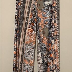 Silky wide leg boho pull on pants. NWOT